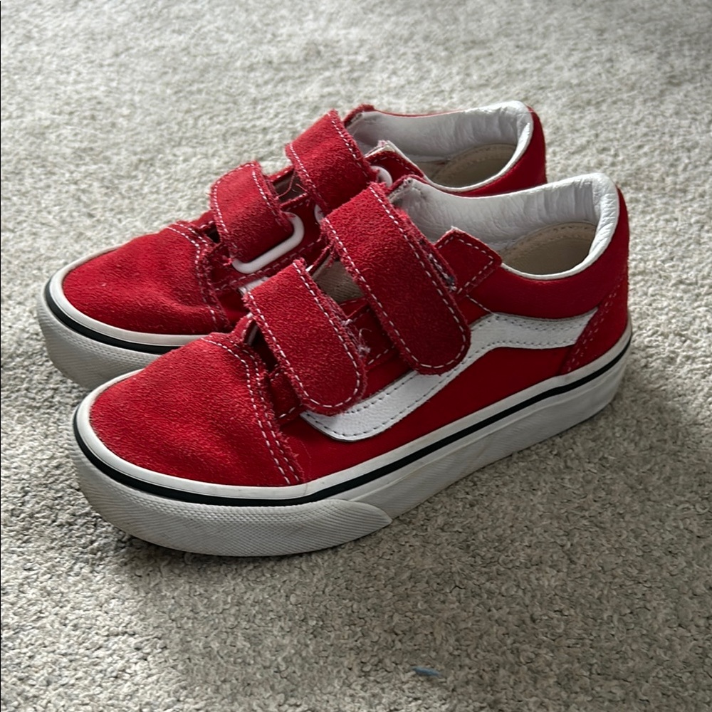 Vans Toddler Old Skool V Shoe Red Size 11